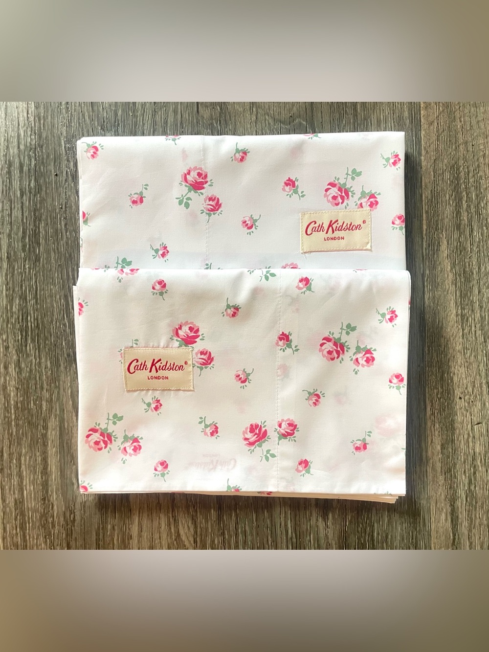 Cath Kidston London Pillowcases Pink Roses 100% Cotton Shabby Chic King Sz - Picture 3 of 5